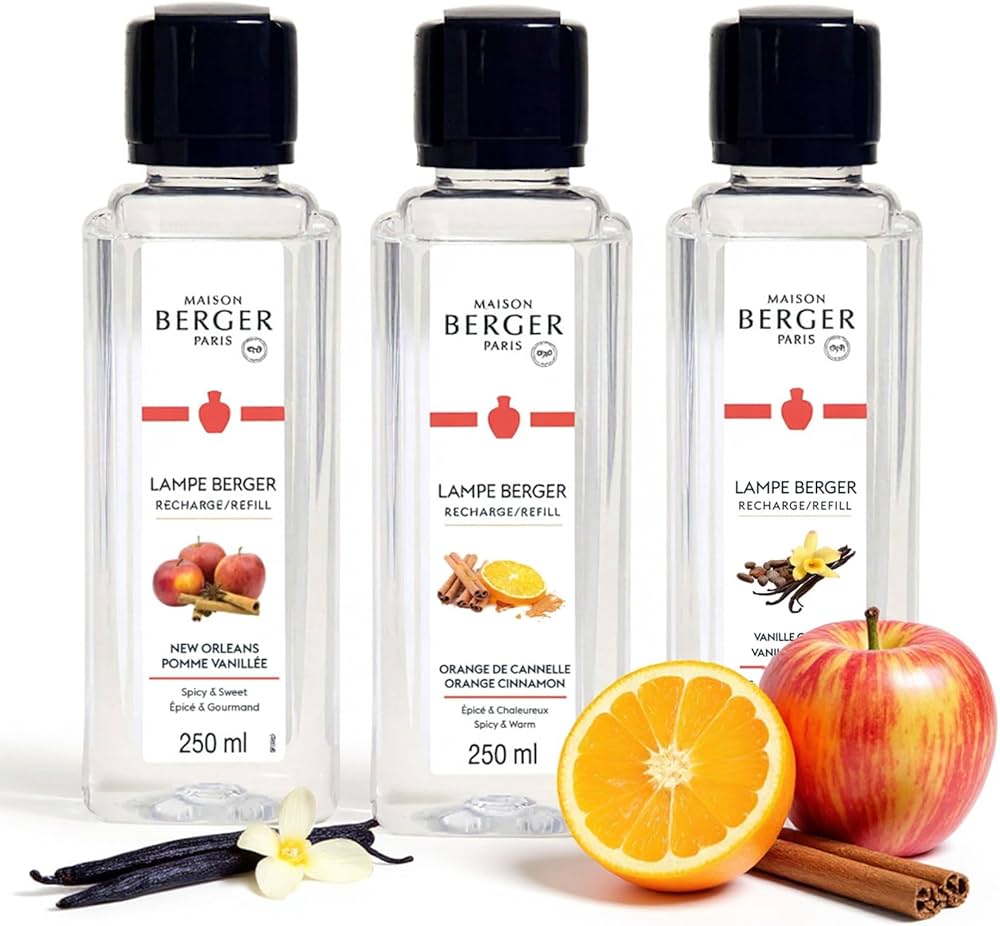 LAMPE BERGERとアロマオイル Amazon.com: MAISON BERGER Lampe Berger Fragrance Trio Refill for